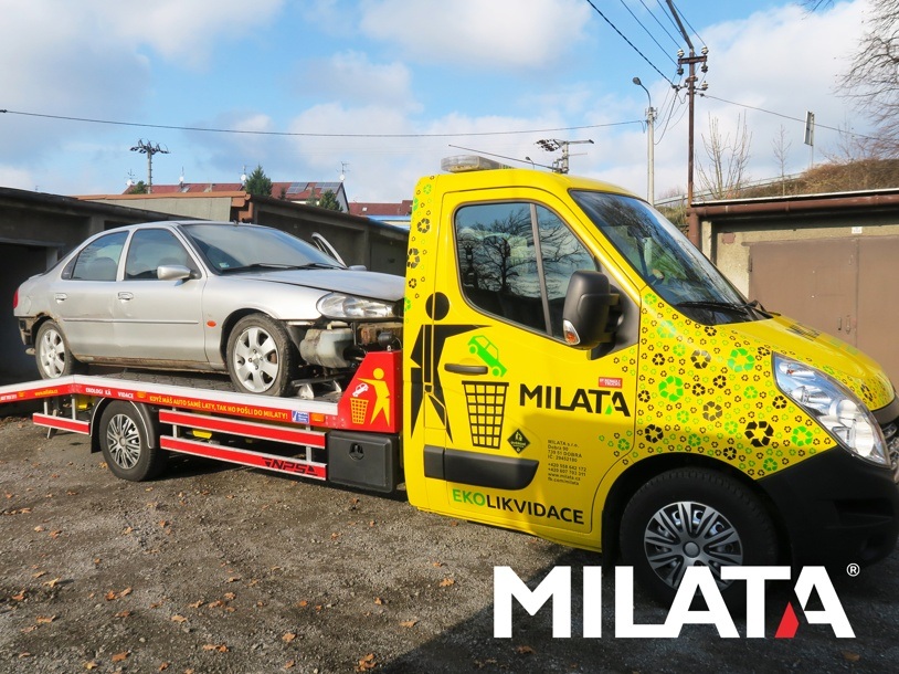Ekologická likvidace autovraku Huslenky od vrakoviště MILATA Likvidace autovraku z Huslenek